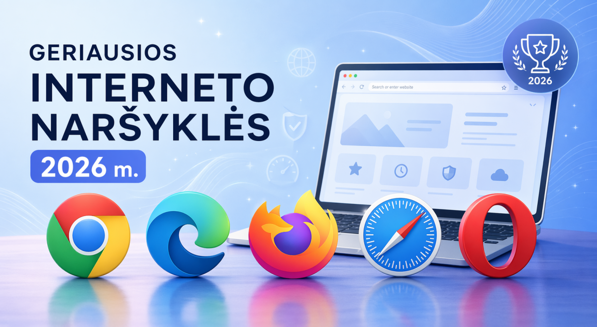Geriausios interneto naršyklės 2026 m.