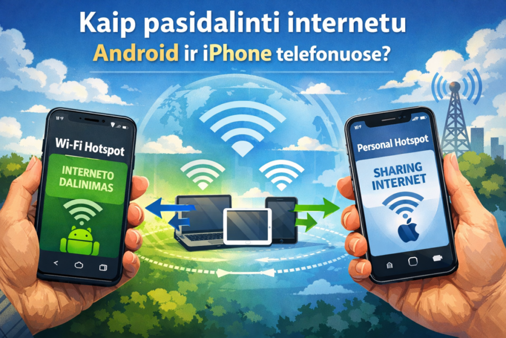 Kaip pasidalinti internetu