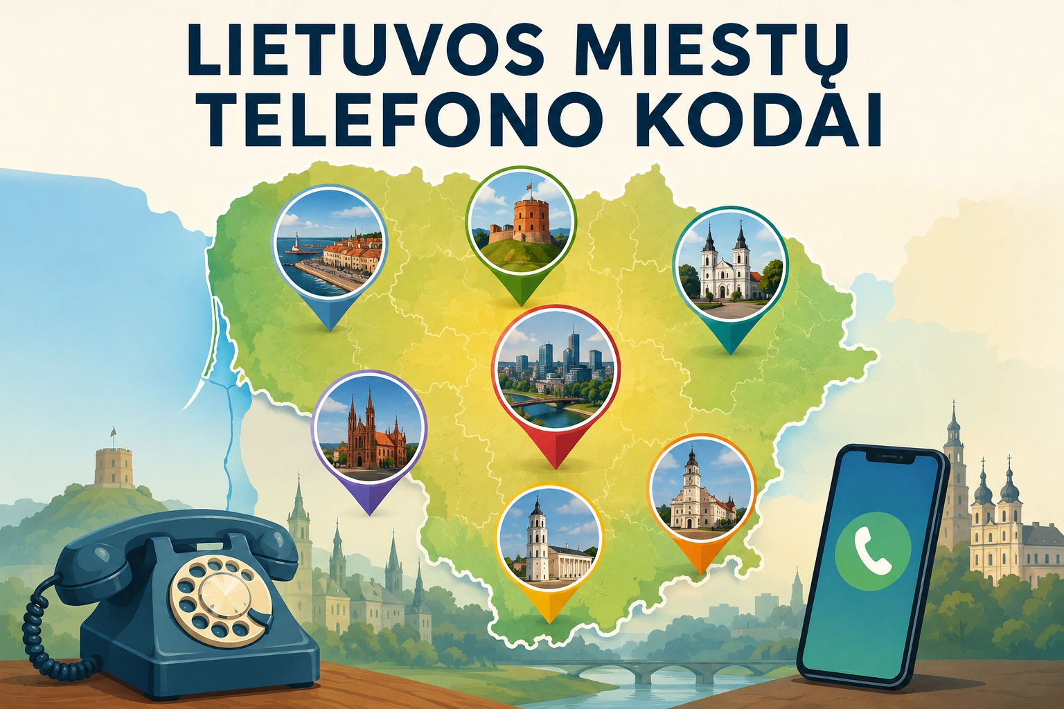 Lietuvos miestų telefono kodai
