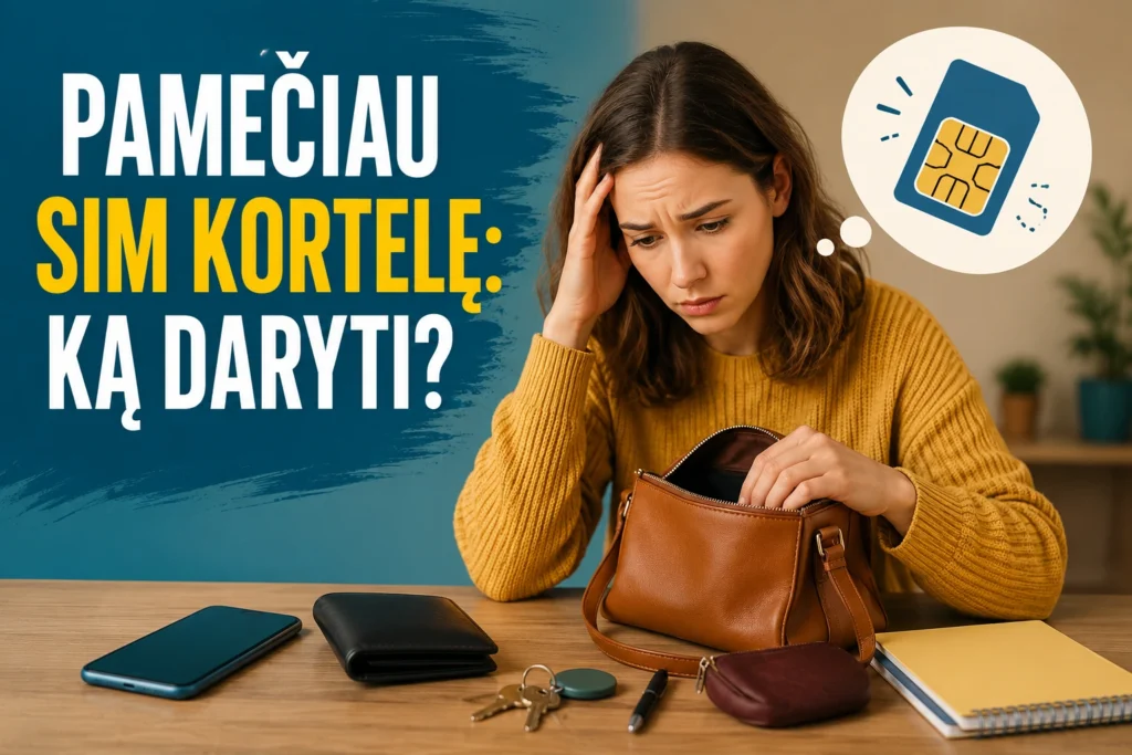 Pamečiau SIM kortelę