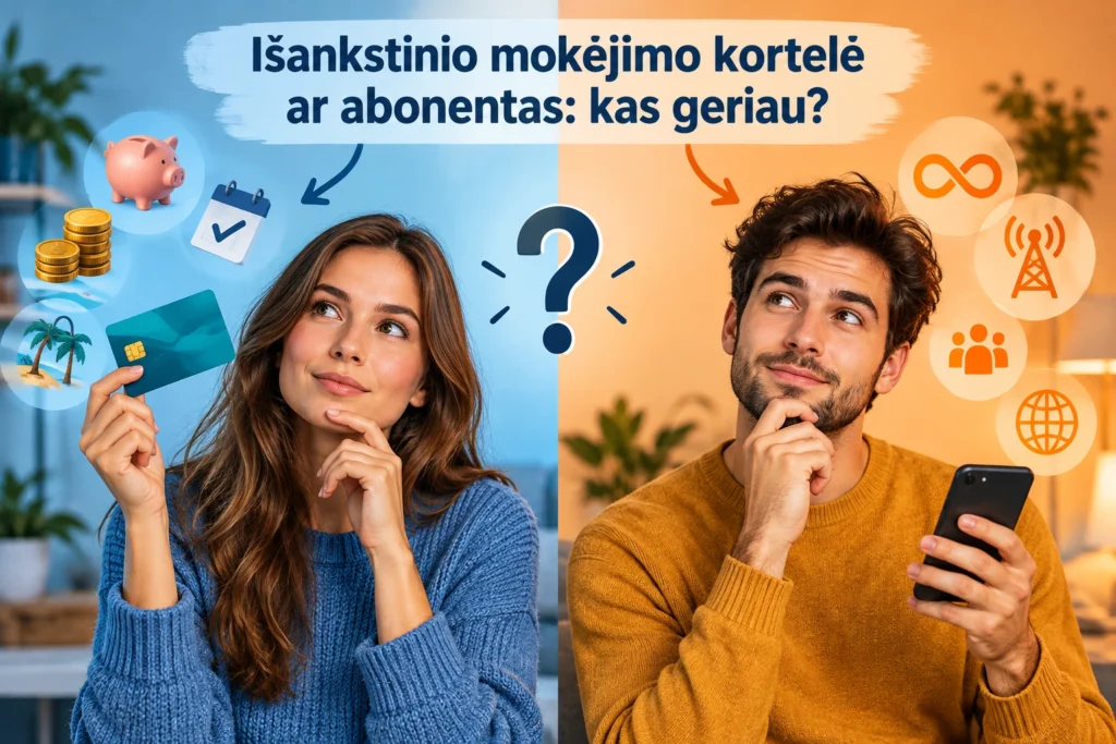 Išankstinio mokėjimo kortelė ar abonentas
