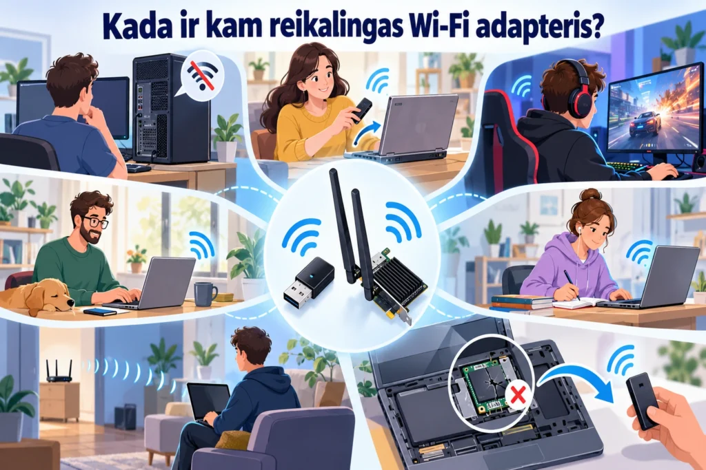 Wi-fi adapteris