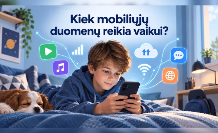 Kiek mobiliųjų duomenų reikia vaikui