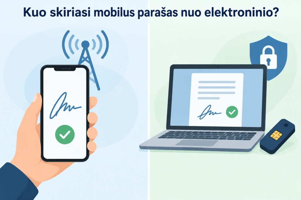 Kuo skiriasi mobilus parašas nuo elektroninio