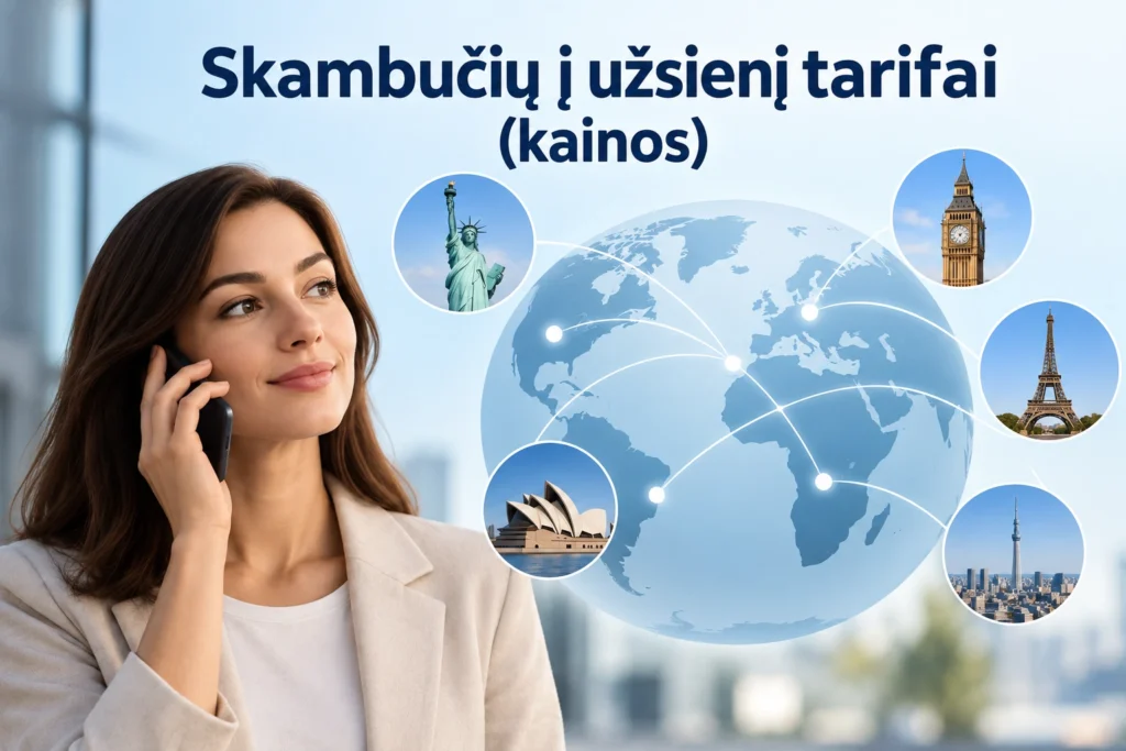 Skambučių į užsienį tarifai (kainos)