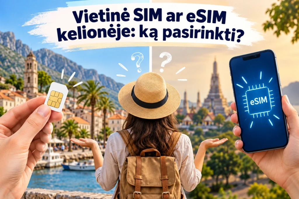 Vietinė SIM ir eSIM palyginimas